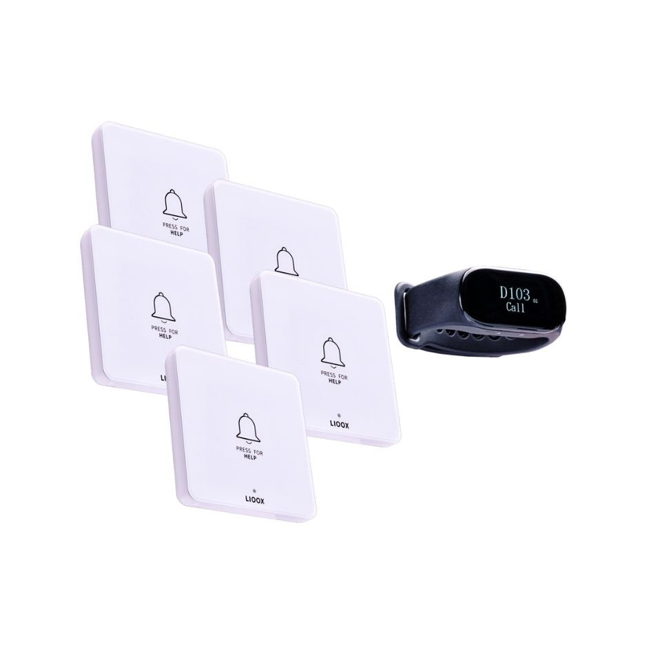 Box – Hvit | 1 klokke + 5 hvite Bellknapper (1-i-1)