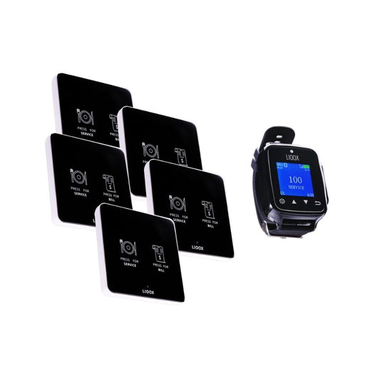 Box – Svart | 1 klokke + 5 svarte serviceknapper (2-i-1)